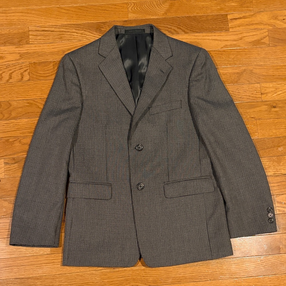 Chaps Charcoal Checkered Blazer Size 16R